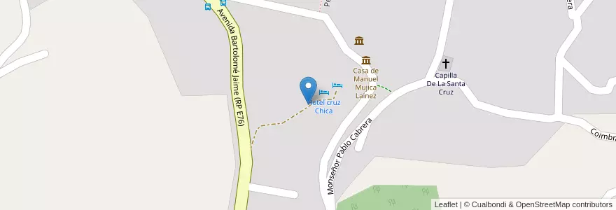 Mapa de ubicacion de Hotel cruz Chica en 阿根廷, Córdoba, Departamento Punilla, Pedanía Dolores, Municipio De La Cumbre.