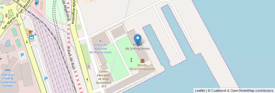 Mapa de ubicacion de Hotel de Inmigrantes, Retiro en الأرجنتين, Ciudad Autónoma De Buenos Aires, Comuna 1, Buenos Aires.