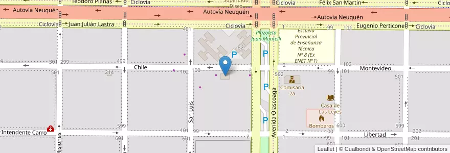 Mapa de ubicacion de Hotel Del Col en アルゼンチン, チリ, ネウケン州, Departamento Confluencia, Municipio De Neuquén, Neuquén.