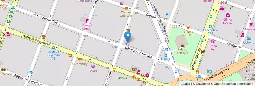 Mapa de ubicacion de Hotel Denim Brand en Argentinien, Provinz Córdoba, Departamento Capital, Pedanía Capital, Córdoba, Municipio De Córdoba.
