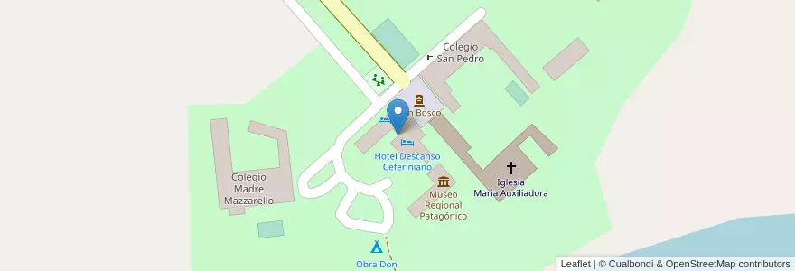 Mapa de ubicacion de Hotel Descanso Ceferiniano en アルゼンチン, ブエノスアイレス州, Partido De Villarino.