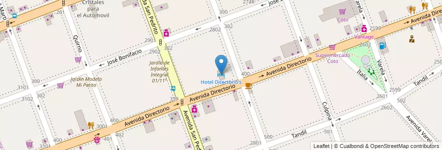 Mapa de ubicacion de Hotel Directorio's, Flores en Argentine, Ciudad Autónoma De Buenos Aires, Comuna 7, Buenos Aires.