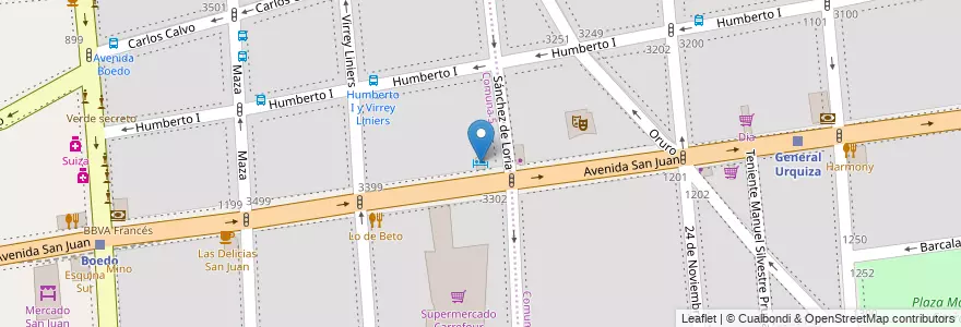 Mapa de ubicacion de Hotel Familiar, Boedo en Аргентина, Буэнос-Айрес, Comuna 5, Буэнос-Айрес.