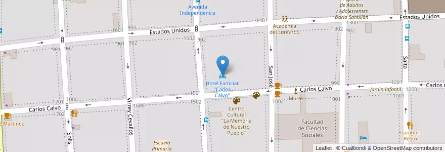 Mapa de ubicacion de Hotel Familiar "Carlos Calvo", Constitucion en Argentina, Ciudad Autónoma De Buenos Aires, Comuna 1, Buenos Aires.