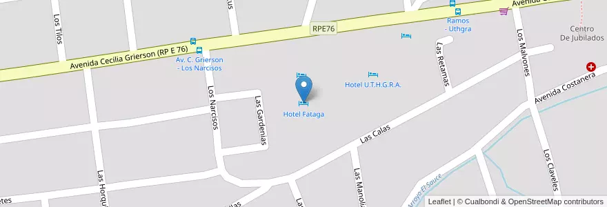 Mapa de ubicacion de Hotel Fataga en الأرجنتين, Córdoba, Departamento Punilla, Pedanía Dolores, Municipio De Los Cocos.