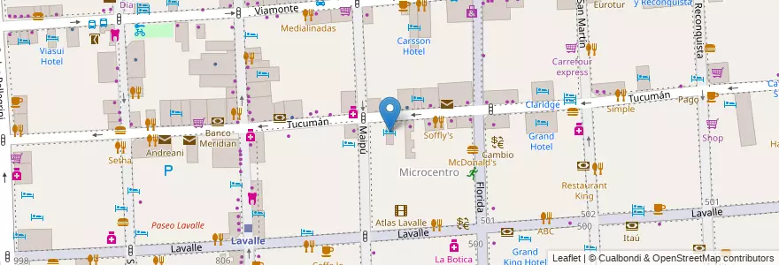 Mapa de ubicacion de Hotel Frossard, San Nicolas en الأرجنتين, Ciudad Autónoma De Buenos Aires, Comuna 1, Buenos Aires.