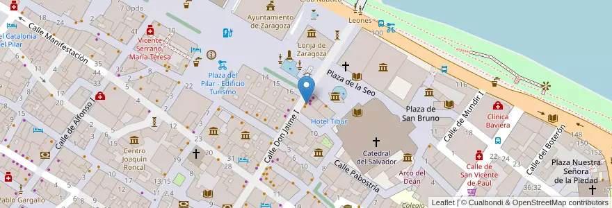 Mapa de ubicacion de Hotel Husa VÍa Romana en Espanha, Aragão, Saragoça, Zaragoza, Saragoça.