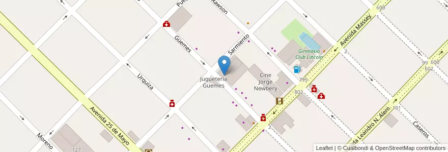 Mapa de ubicacion de Hotel Impala en الأرجنتين, بوينس آيرس, Partido De Lincoln.