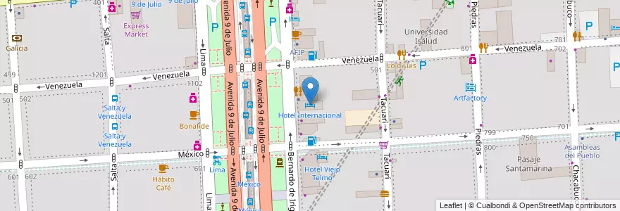 Mapa de ubicacion de Hotel Internacional, Montserrat en Arjantin, Ciudad Autónoma De Buenos Aires, Comuna 1, Buenos Aires.