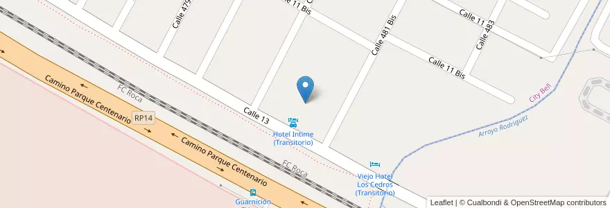 Mapa de ubicacion de Hotel Intimee, City Bell en Argentina, Provincia Di Buenos Aires, Partido De La Plata, City Bell.