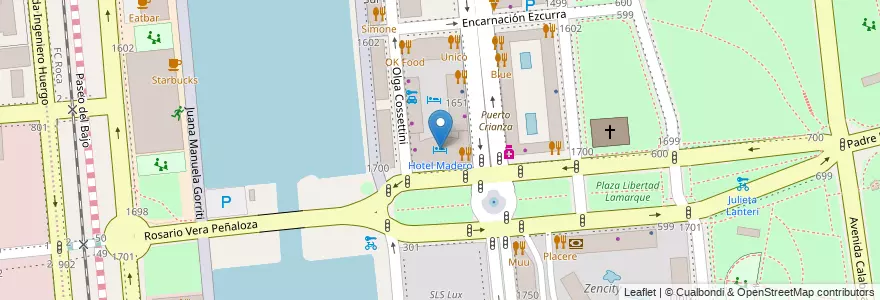 Mapa de ubicacion de Hotel Madero, Puerto Madero en Argentinië, Ciudad Autónoma De Buenos Aires, Comuna 1, Buenos Aires.