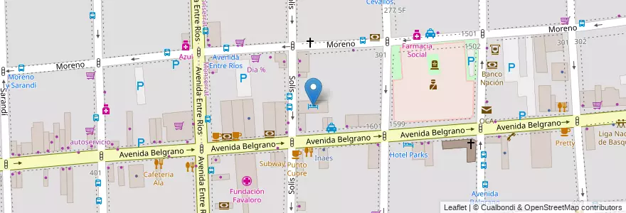 Mapa de ubicacion de Hotel Palace Solis, Montserrat en آرژانتین, Ciudad Autónoma De Buenos Aires, Comuna 1, Buenos Aires.