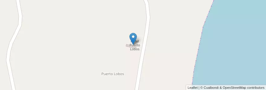 Mapa de ubicacion de Hotel Puerto Lobos en آرژانتین, Departamento Biedma.
