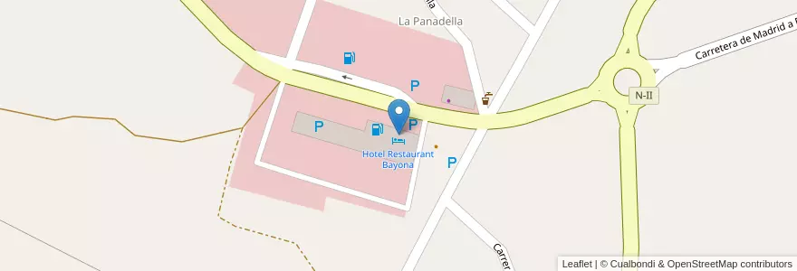 Mapa de ubicacion de Hotel Restaurant Bayona en اسپانیا, Catalunya, Barcelona, Anoia, Montmaneu.