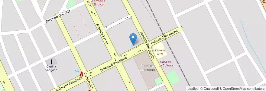 Mapa de ubicacion de Hotel Rivadavia en Аргентина, Катамарка, Departamento La Paz, Municipio De Recreo, Recreo.