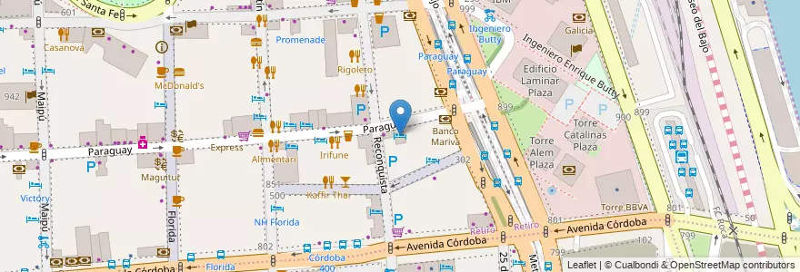 Mapa de ubicacion de Hotel San Antonio 372, Retiro en Argentina, Ciudad Autónoma De Buenos Aires, Comuna 1, Buenos Aires.
