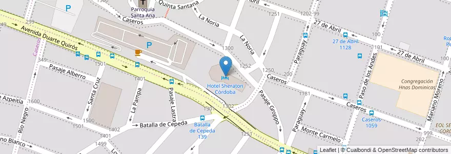 Mapa de ubicacion de Hotel Sheraton Córdoba en Argentina, Córdoba, Departamento Capital, Pedanía Capital, Córdoba, Municipio De Córdoba.