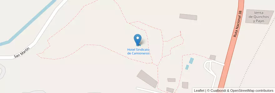 Mapa de ubicacion de Hotel Sindicato de Camioneros en 阿根廷, Córdoba, Departamento Punilla, Pedanía San Antonio, Comuna De Casa Grande, Casa Grande.