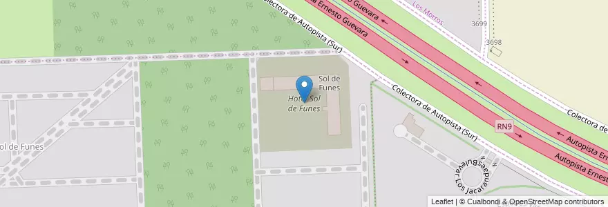Mapa de ubicacion de Hotel Sol de Funes en Arjantin, Santa Fe, Departamento Rosario, Municipio De Funes.