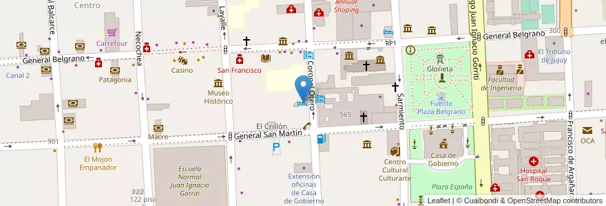 Mapa de ubicacion de Hotel Sumay en 阿根廷, Jujuy, Departamento Doctor Manuel Belgrano, Municipio De San Salvador De Jujuy.