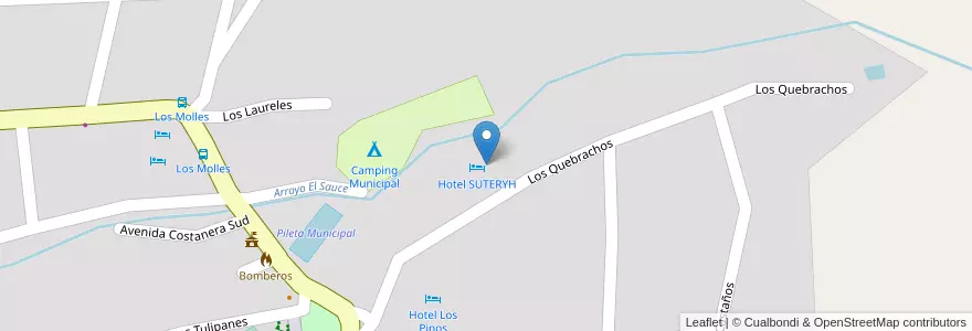 Mapa de ubicacion de Hotel SUTERYH en 阿根廷, Córdoba, Departamento Punilla, Pedanía Dolores, Municipio De Los Cocos.