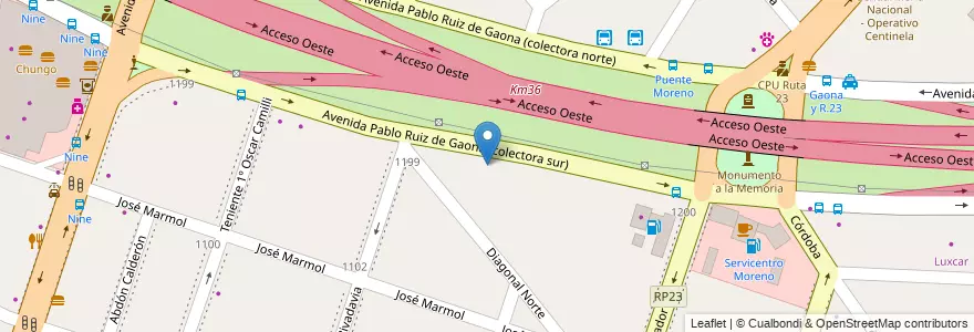 Mapa de ubicacion de Hotel Tu Y Yo en Argentinië, Buenos Aires, Partido De Moreno, Moreno.