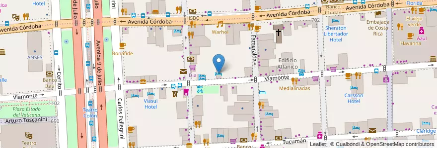 Mapa de ubicacion de Hotel Viamonte, San Nicolas en Argentinien, Ciudad Autónoma De Buenos Aires, Comuna 1, Buenos Aires.