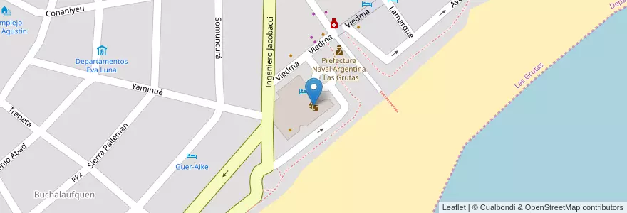 Mapa de ubicacion de Hotel y Casino del Río en Аргентина, Рио-Негро, Departamento San Antonio, Las Grutas.