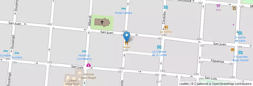 Mapa de ubicacion de Hotel en Argentina, Salta, Capital, Municipio De Salta, Salta.