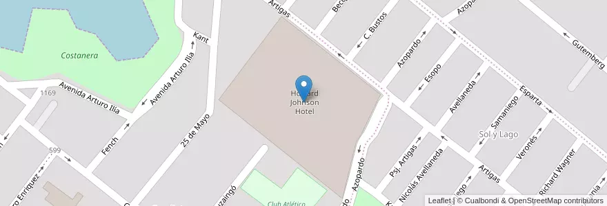 Mapa de ubicacion de Howard Johnson Hotel en Аргентина, Кордова, Departamento Punilla, Pedanía San Roque, Municipio De Villa Carlos Paz, Villa Carlos Paz.