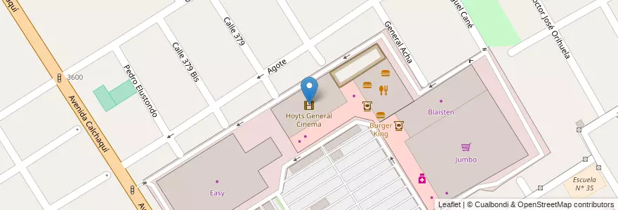 Mapa de ubicacion de Hoyts General Cinema en アルゼンチン, ブエノスアイレス州, Partido De Quilmes, Quilmes.