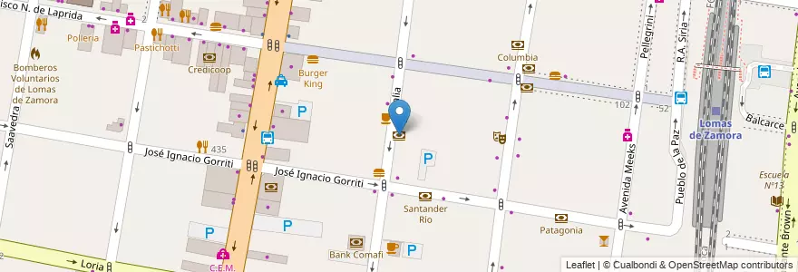 Mapa de ubicacion de HSBC en Argentinië, Buenos Aires, Partido De Lomas De Zamora, Lomas De Zamora.