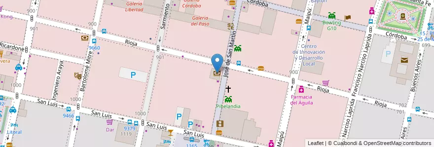 Mapa de ubicacion de HSBC en 아르헨티나, Santa Fe, Departamento Rosario, Municipio De Rosario, 로사리오.