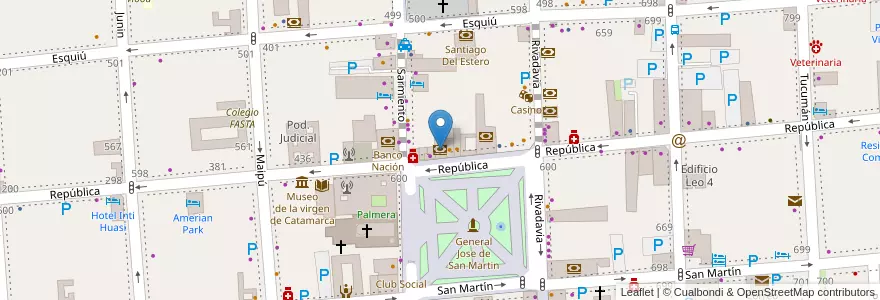 Mapa de ubicacion de HSBC en Аргентина, Катамарка, Departamento Capital, Municipio De San Fernando Del Valle De Catamarca, San Fernando Del Valle De Catamarca.