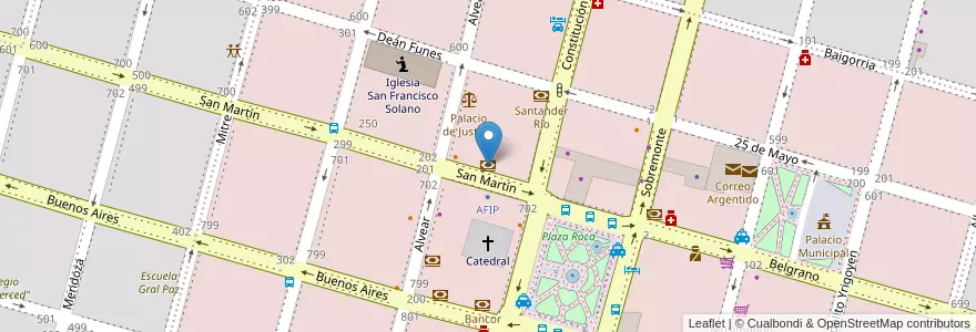 Mapa de ubicacion de HSBC en Arjantin, Córdoba, Departamento Río Cuarto, Pedanía Río Cuarto, Municipio De Río Cuarto, Río Cuarto.