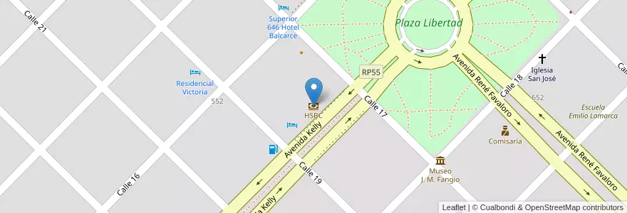 Mapa de ubicacion de HSBC en 아르헨티나, 부에노스아이레스주, Partido De Balcarce.
