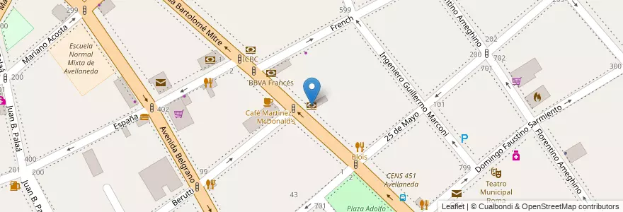 Mapa de ubicacion de HSBC en الأرجنتين, بوينس آيرس, Partido De Avellaneda, Avellaneda.
