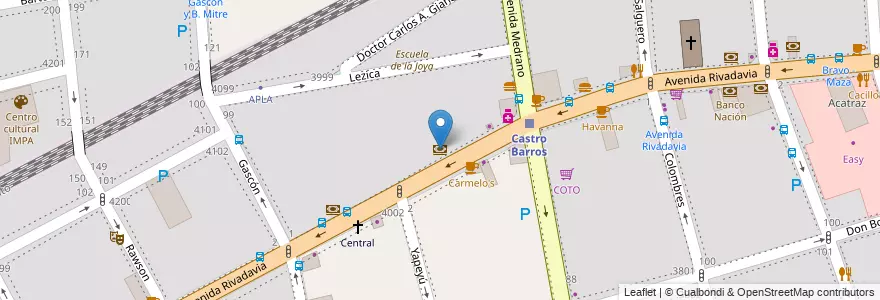 Mapa de ubicacion de HSBC, Almagro en アルゼンチン, Ciudad Autónoma De Buenos Aires, Comuna 5, ブエノスアイレス.