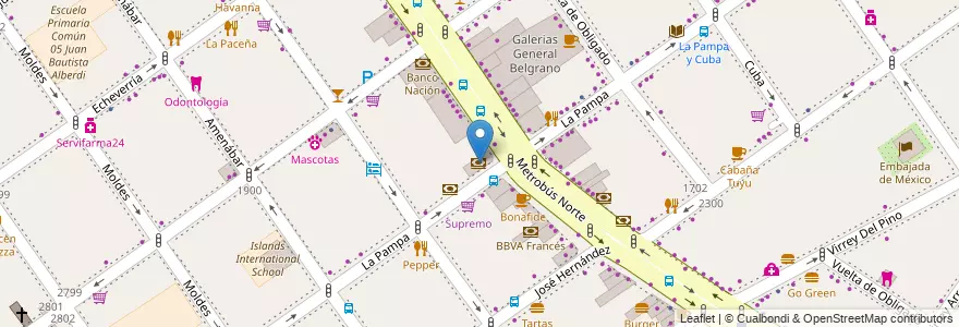Mapa de ubicacion de HSBC, Belgrano en アルゼンチン, Ciudad Autónoma De Buenos Aires, ブエノスアイレス, Comuna 13.