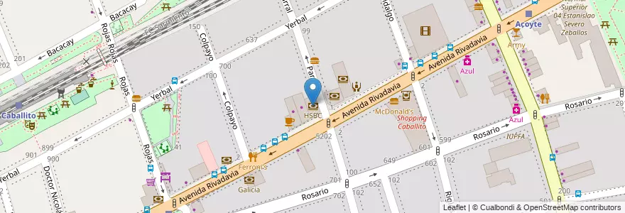 Mapa de ubicacion de HSBC, Caballito en آرژانتین, Ciudad Autónoma De Buenos Aires, Buenos Aires, Comuna 6.