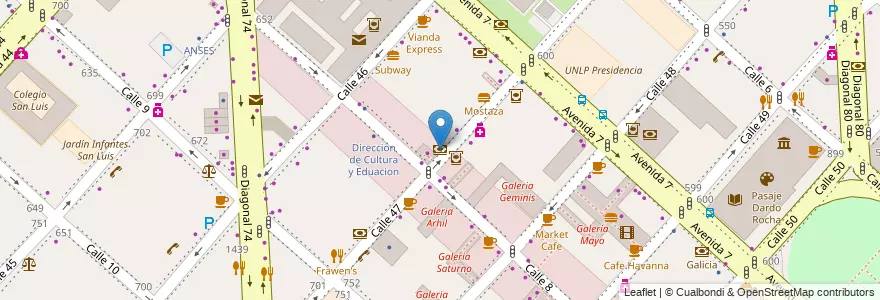 Mapa de ubicacion de HSBC, Casco Urbano en الأرجنتين, بوينس آيرس, Partido De La Plata, لابلاتا.