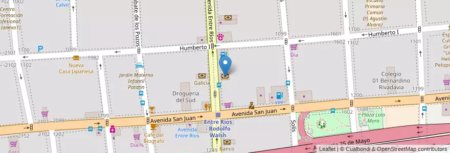 Mapa de ubicacion de HSBC, Constitucion en Аргентина, Буэнос-Айрес, Буэнос-Айрес.