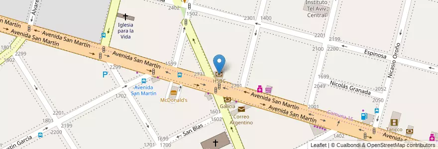 Mapa de ubicacion de HSBC, La Paternal en Arjantin, Ciudad Autónoma De Buenos Aires, Buenos Aires.