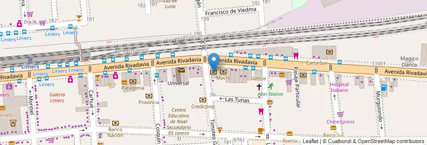 Mapa de ubicacion de HSBC, Liniers en Argentina, Ciudad Autónoma De Buenos Aires, Comuna 9, Buenos Aires.