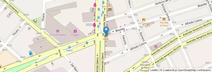 Mapa de ubicacion de HSBC, Nueva Pompeya en الأرجنتين, Ciudad Autónoma De Buenos Aires, Comuna 4, Buenos Aires.