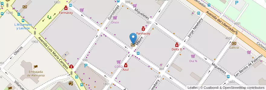 Mapa de ubicacion de HSBC, Palermo en アルゼンチン, Ciudad Autónoma De Buenos Aires, ブエノスアイレス, Comuna 14.