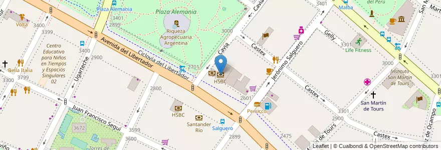 Mapa de ubicacion de HSBC, Palermo en Argentina, Autonomous City Of Buenos Aires, Autonomous City Of Buenos Aires, Comuna 14.
