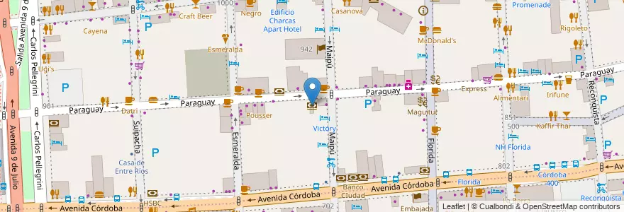 Mapa de ubicacion de HSBC, Retiro en 아르헨티나, Ciudad Autónoma De Buenos Aires, Comuna 1, 부에노스아이레스.