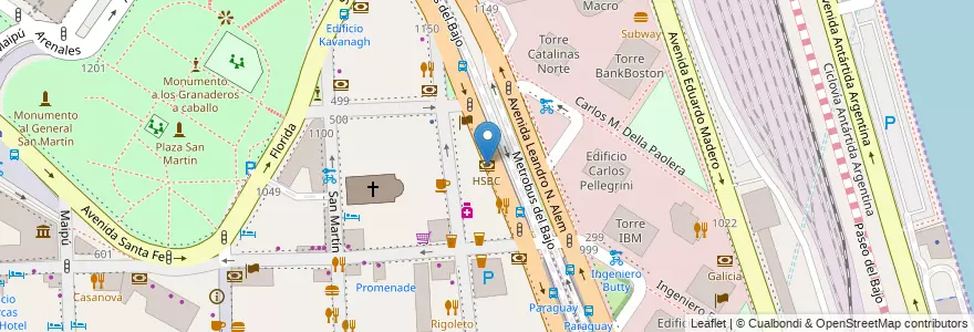 Mapa de ubicacion de HSBC, Retiro en Arjantin, Ciudad Autónoma De Buenos Aires, Comuna 1, Buenos Aires.