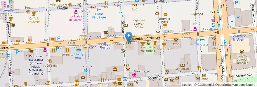 Mapa de ubicacion de HSBC, San Nicolas en Argentinië, Ciudad Autónoma De Buenos Aires, Comuna 1, Buenos Aires.